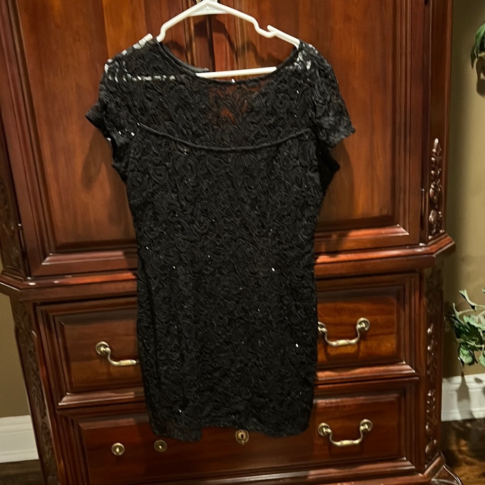 Black sequined dress marina size 14 fits like 10-12